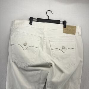 True Religion Jeans men's 40 White Denim Ricky Flap Pockets Made in USA Straight
